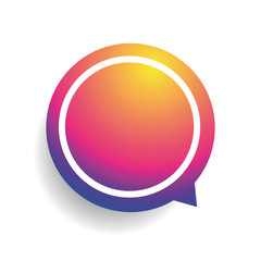 Colorful Label vector speech bubble