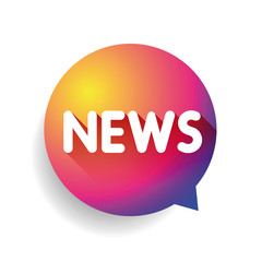 Colorful News icon label vector