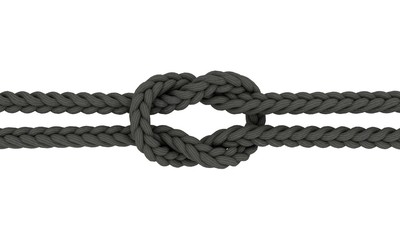 Rope Square Knot.Isolated on white background.