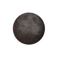 Metallic sphere isolated on white background.