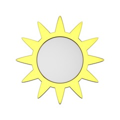 Metal badge in form of circle .3D rendering illustration.