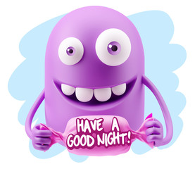 3d Illustration Laughing Character Emoji Expression saying Have