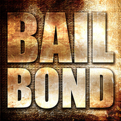 bailbond, 3D rendering, metal text on rust background