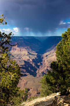 Rain storm in Grand Canyon National Park, South Rim
