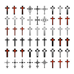 Illustration of a cross in the form geometric shapes