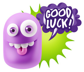 3d Illustration Laughing Character Emoji Expression saying Good