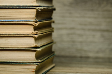 Old books in a pile 