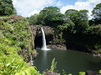 Rainbow Falls in Hawaii on a Beautiful Day