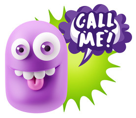 3d Illustration Laughing Character Emoji Expression saying Call