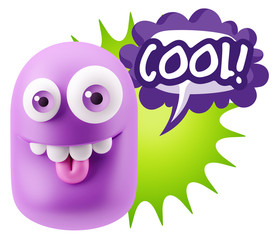 3d Illustration Laughing Character Emoji Expression saying Cool