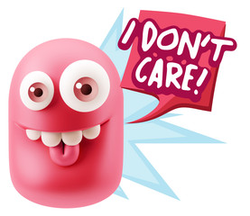 3d Illustration Laughing Character Emoji Expression saying I Don