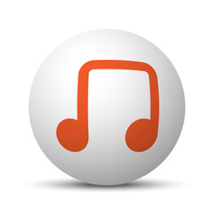 Orange Notes icon on white ball