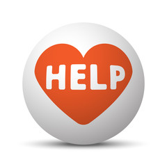 Orange Defibrillator  icon on white ball