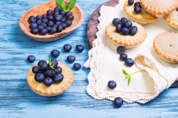 Closed berry tartlets baskets Cake with berries