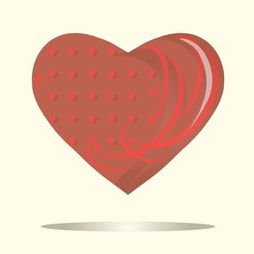 Shiny red heart with little hearts inside, vector illustration