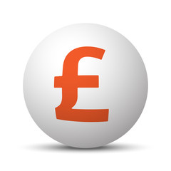 Orange Pound icon on white ball