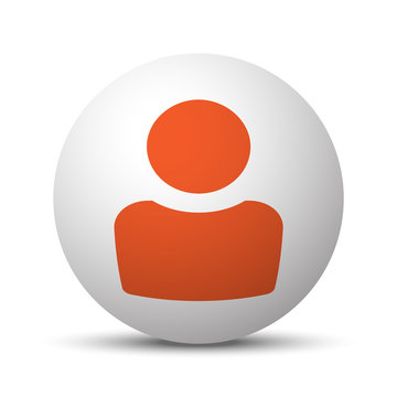 Orange Profile icon on white ball