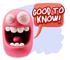3d Illustration Laughing Character Emoji Expression saying Good