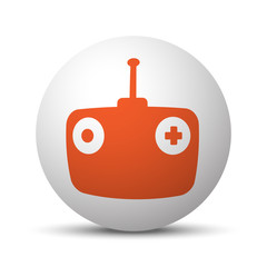 Orange Radio Control icon on white ball