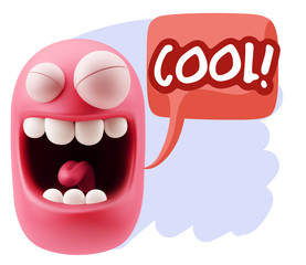 3d Illustration Laughing Character Emoji Expression saying Cool
