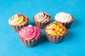 Colorful cupcakes.  Chocolate Cupcake