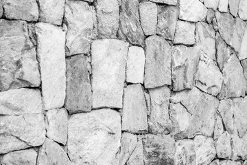 black and white of Wall stone background.