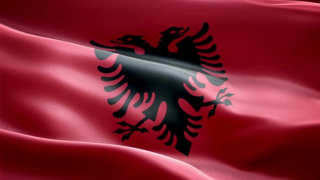 Albania national flag. Infinite loop. New effect and different lightining.