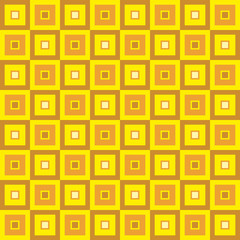 Fun geometric pattern with brown and yellow squares            

