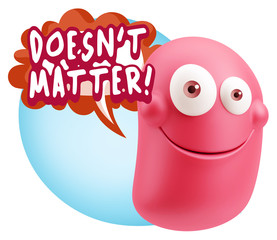 3d Rendering Smile Character Emoticon Expression saying It Doesn