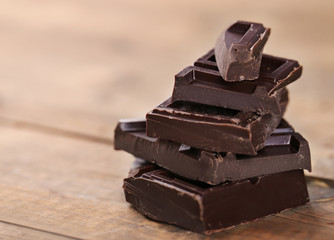 Dark chocolate, closeup