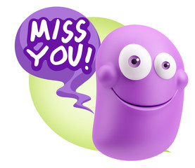 3d Illustration Laughing Character Emoji Expression saying Miss