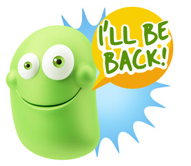 3d Illustration Laughing Character Emoji Expression saying I'll