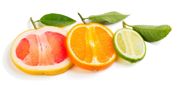  Lime, orange and grapefruit.
