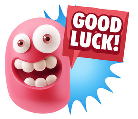 3d Illustration Laughing Character Emoji Expression saying Good