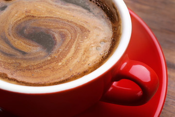 Cup of fresh coffee, closeup