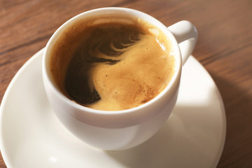 Cup of fresh coffee, closeup