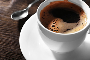Cup of fresh coffee, closeup