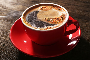 Cup of fresh coffee, closeup