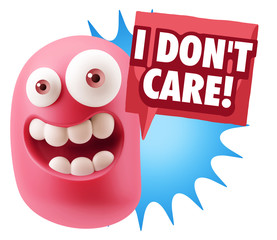 3d Illustration Laughing Character Emoji Expression saying I Don