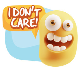 3d Illustration Laughing Character Emoji Expression saying I Don