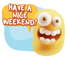 3d Illustration Laughing Character Emoji Expression saying Have