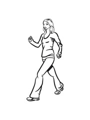 Fototapeta na wymiar walking walking woman sport