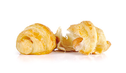 croissant close up isolated on white background