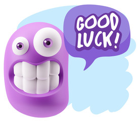 3d Illustration Laughing Character Emoji Expression saying Good