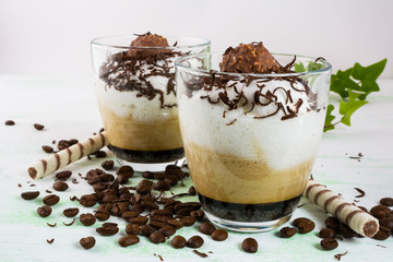 Chocolate cocktail with cream
