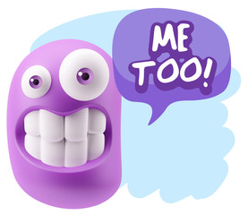 3d Illustration Laughing Character Emoji Expression saying Me To