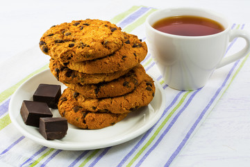 Homemade cookies and cup of tea