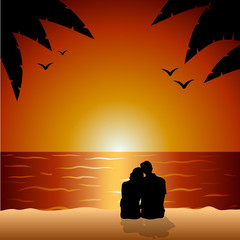 Lovers under Sunset 