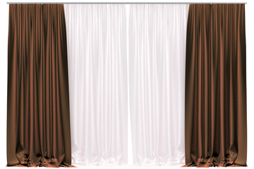Curtains isolated on white background.