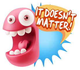 3d Rendering Smile Character Emoticon Expression saying It Doesn